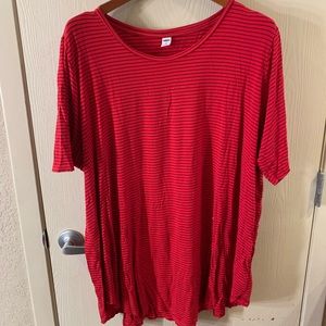 Red and black striped old navy shirt